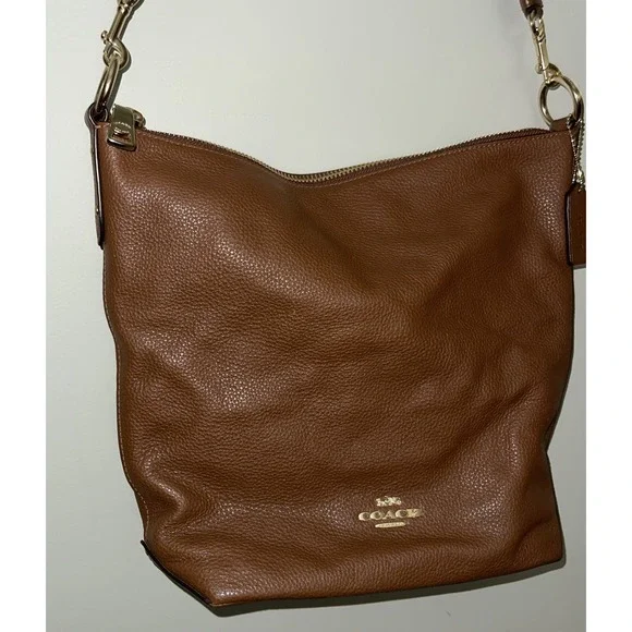 Coach Abby Duffle Brown  Pebbled Leather F31507 Crossbody Shoulder Purse Bag - Picture 2 of 16